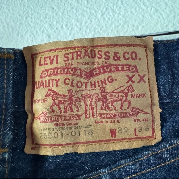 Levi's Vintage Original 501 Button Fly 80’s Rare Blue Jeans High Rise 29 Waist - Picture 9 of 16